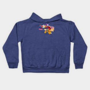 Lot of flowers on the ukrainian map Kids Hoodie